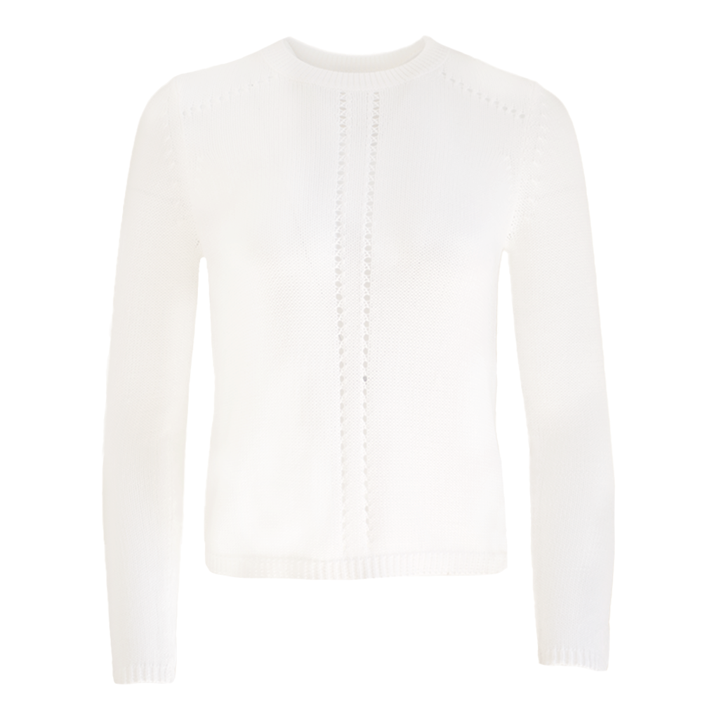 Eyelet Crew in White – Autumn Cashmere Outlet